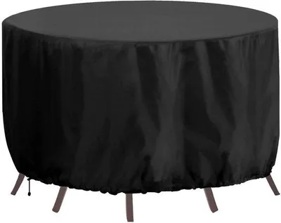 Zdjęcie produktu dla Osłona Unyqoos® do okrągłych mebli ogrodowych, wymiar 163 x 71 cm – odporna na warunki atmosferyczne, wodoodporna, ochrona przed promieniowaniem UV, materiał Oxford 420D (z powłoką PU)
