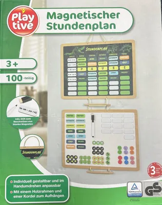 Produktbild von Playtive Magnetischer Stundenplan 100 Teilig Inkl. Stift Grün