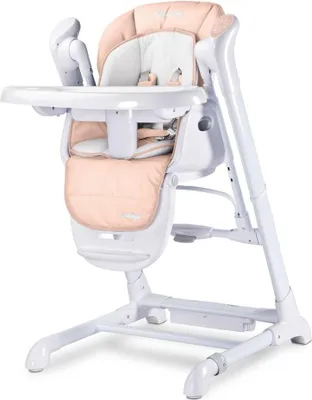 A baby high chair is shown from a front-diagonal angle against a white background.