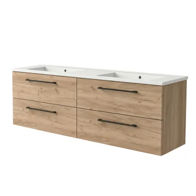 Produktbild von Waschtisch mit Unterschrank ONE 120 cm 4 Schubladen Eiche Craft hängend Badmöbel Badezimmer