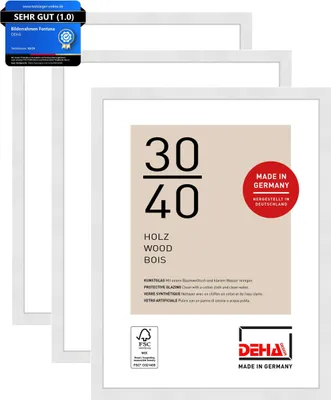 Obrázok produktu pre DEHA Design rám na obrazy Fontana (sada 3 ks), 30x40 cm, drevo biela