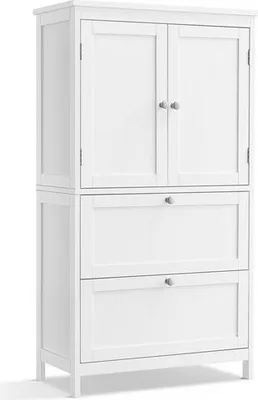 Produktbild von VASAGLE Badkommode Badezimmerschrank, mit 2 Türen und 2 Schubladen Klassikweiß