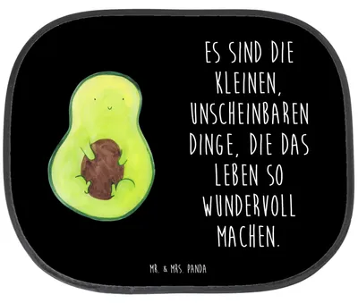 Produktbild von Mr. & Mrs. Panda Sonnenschutz für Auto Avocado Kern - Schwarz - Geschenk, Baby, saugnapf, Seitlicher, Fürs, Liebe, Sonnenblende, hitzeschutz, Pflanze, Spruch Leben