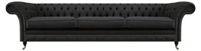 Zdjęcie produktu dla Czarny fotel Chesterfield 3-osobowy fotel tapicerowany