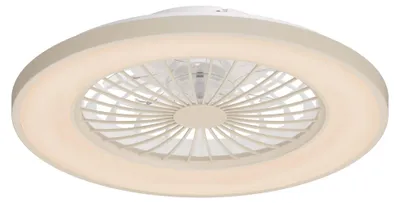 Produktbild von Ledvion - Deckenventilator mit beleuchtung, 48W, 3 Lichtfarben, Beige, 2700K - 4000K - 6000K, Mit Fernbedienung Dimmbar, Deckenventilator mit Beleuchtung
