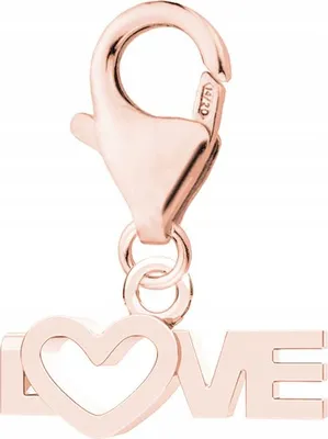 Produktbild von Vergoldeter Love-Anhänger mit Herz-Love-Inschrift, 925 Silber