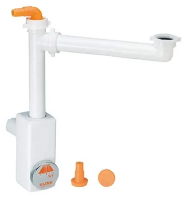 Platzsparender Siphon, inspizierbar, für Spüle, 1 1/2 Zoll, Weiß