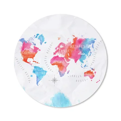 Produktbild von MuchoWow® Mauspad Mousepad Weltkarte - Farben - Aquarellfarben 30x30 cm - Mousepads - Maus Mat - Pad - Mausunterlage - Tischunterlage - Schreibtischmatten