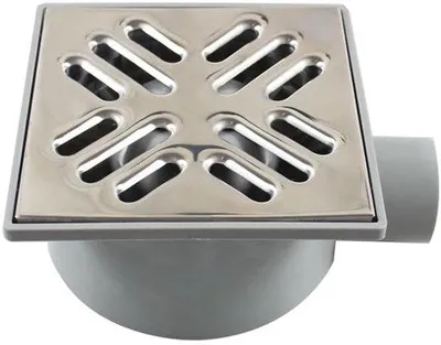 Productafbeelding van QF068C001 Vierkante vloerafvoer, geurremmend, afvoerbescherming, 148 x 148 mm