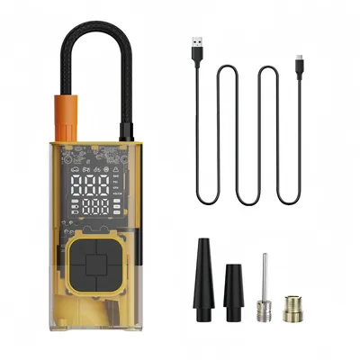 Produktbild von Kabelloser Elektrische Luftpumpe, Transparentes Gehäuse, Tragbarer 150PSI Luftpumpe mit 4000-mAh-Akku und LED-Display, elektrischer Luftkompressor