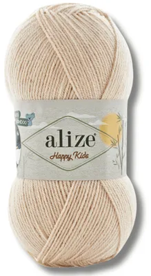 Obrázek produktu pro Alize 1x 100 g vlna Happy Kids, jednobarevná, na háčkování a pletení (Almond Cream – 743)