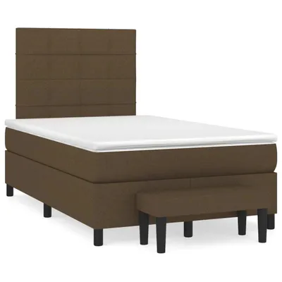 Produktbild von vidaXL Boxspringbett mit Matratze Dunkelbraun 120x200 cm Stoff
