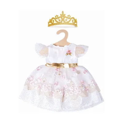 Obrázok produktu pre Bábika Heless princeznovské šaty čerešňový kvet so zlatou korunkou, veľkosť 35-45 cm