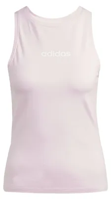 Immagine prodotto di Canotta aderente in cotone della linea Essentials di Adidas, colore rosa chiaro/bianco, taglia L