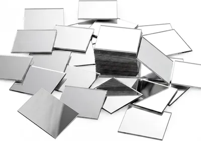 Imagen del producto de Espejos mini de acrílico, autoadhesivos, de 2,5 x 2,5 cm, paquete de 100 unidades, para decoración de paredes