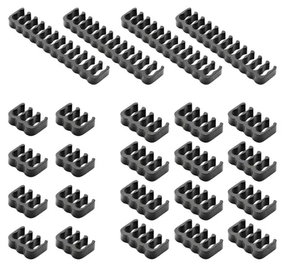 Immagine prodotto di Set di organizer per cavi, 24 canaline per computer, per la gestione e l'organizzazione dei cavi, colore nero