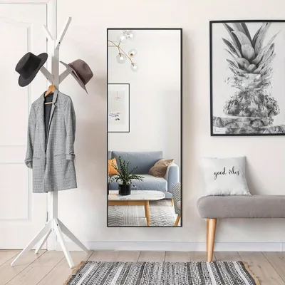 Produktbild von Große, stehende Spiegel für Schlafzimmer und Flur, in Schwarz
