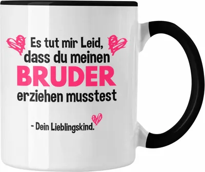 Produktbild von Trendation - Lieblingskind Muttertag Vatertag Tasse Geschenk Kinder Sohn Tochter Mama Tasse Spruch (Schwarz)