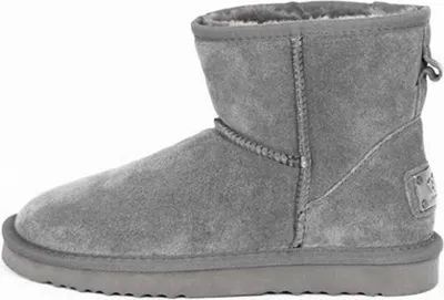 A single gray boot is shown against a white background.