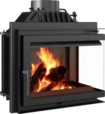Produktbild von Kamineinsatz Gusseisen KRATKI SIMPLE rechts 8 kW Ø 200 mit Türfeder