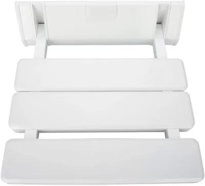Produktbild von Duschhocker & -sitze Klappbarer Duschstuhl, 130 kg Tragkraft mit Wandmontage, für Familienbad, Sauna, Badezimmerhocker (weiß)