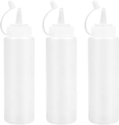 Productafbeelding van Set van 3 Plastic Squeeze Flessen van 500ml voor Sauzen