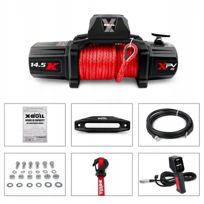 Produktbild von X-BULL HRW14500BJ Wciągarka elektryczna 24 m 4x4 12 V - 14500 LBS, wciągarka z pilotem, moc wciągarki terenowej 6577 kg, liniowa syntetyczna