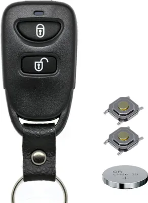 Produktbild von Auto Schlüssel Funk Fernbedienung 1x Gehäuse 2 Tasten + 1x Tastenfeld + 2X Mikrotaster + 1x CR2032 Batterie kompatibel mit Hyundai/Kia