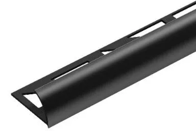 Zdjęcie produktu dla Profil do glazury PVC zewnętrzny 8mm Cezar Czarny RAL9005 Mat 2,50m
