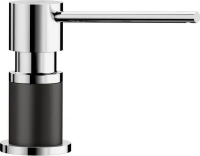 Produktbild von BLANCO LATO Spülmittelspender SILGRANIT-Look zweifarbig silgranitschwarz/chrom
