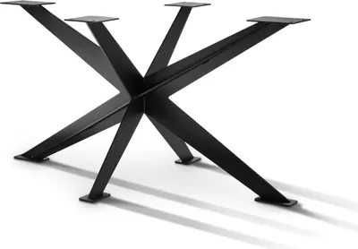 Produktbild von Tischgestell Spider 140x80x72 Lasergeschnitten Flachstahl Schwarz