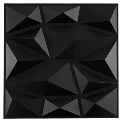 Obrázek produktu pro 3D nástěnné panely, černé PVC, balení 50 kusů, 30x30 cm, pokrytí 4,5 m²