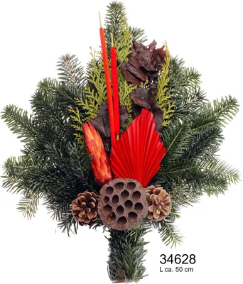 Produktbild von Grabstrauss 50cm Nordmann rot CreaFlor Home
