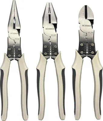 Produktbild von Famanu Zangenset 3-teilig - 8 Zoll Seitenschneider, 8 Zoll Kombizange, 9 Zoll Spitzzange