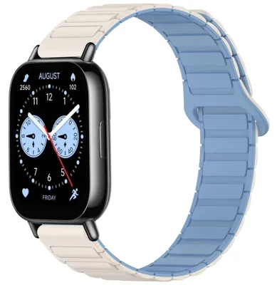Obrázek produktu pro Pro Xiaomi Redmi Watch 5 Lite Dvoubarevný silikonový magnetický náhradní pásek na ruku White