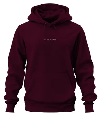 Produktbild von send nudes frech humorvoll minimalistisch lustig anime Hoodie Kapuzenpullover, Burgundy, 3XL