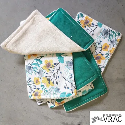 Image de Grandes lingettes lavables rectangles - par 6