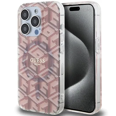 Zdjęcie produktu dla Etui Guess GCube MagSafe do iPhone 15 Pro różowy