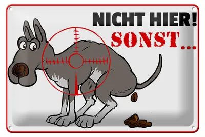 Produktbild von Blechschild Hinweis 30x20cm Hundehaufen nicht hier Sonst