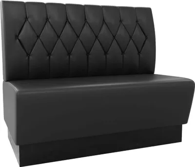 Produktbild von Gastro Sitzbank Amsterdam | 120 cm breit | Kunstleder Schwarz | Diamant Knopfpolsterung | Gastro Dinerbank
