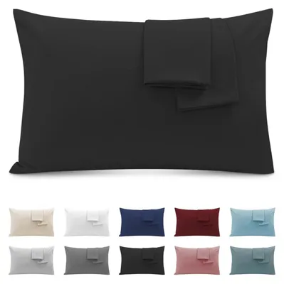 Productafbeelding van Kussensloop, 50x80 cm, microvezel, zwart, set van 2