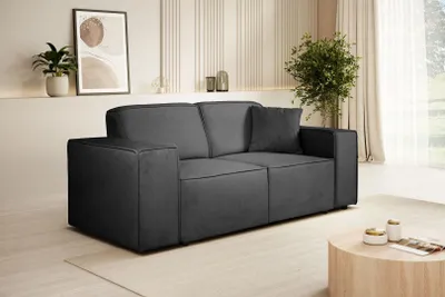Produktbild von Sofa PEDRO II - 2-Sitzer modernes Couch ohne Schlaffunktion - Schwarz (Velo637)