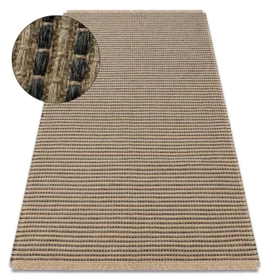 Image de Tapis JUTE 3652 noir / beige lignes - jute, tissé à plat, franges beige 120x170 cm