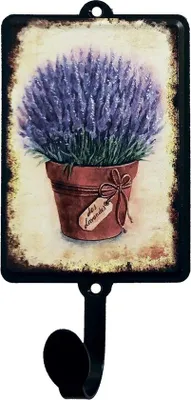 Immagine prodotto di Gancio da parete in acciaio con motivo rustico - Gancio da parete dal design vintage - Supporto da parete in acciaio