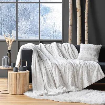 Produktbild von Kuscheldecke Felloptik 125x150 Tagesdecke Felldecke Fellimitat Kunstfell Decke