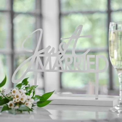 Produktbild von Hochzeit Schwarz-Weiß Just Married Tischaufsteller