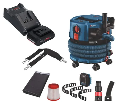 Zdjęcie produktu dla Odkurzacz akumulatorowy Bosch GAS 18V-12 MC Professional BITURBO Brushless + 1x akumulator ProCore 4,0 Ah + ładowarka + akcesoria