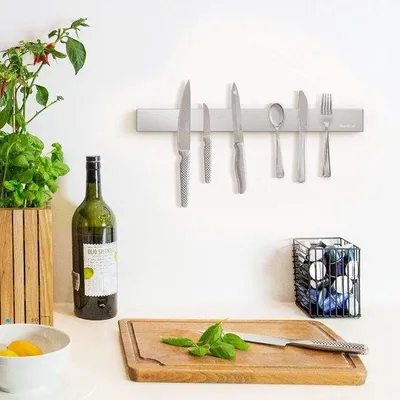 Produktbild von Famanu Magnetische Messerhalter - Selbstklebende Edelstahl Magnetleiste 40 cm