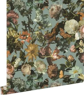 Zdjęcie produktu dla ESTAhome Tapeta kwiaty szaro-niebieskim 53 cm x 10.05 m