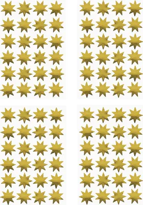 Produktbild von Oblique Unique 96 Sterne Sticker Stern Aufkleber für Weihnachten Weihnachtsdeko Geschenkdeko Basteln Glänzend - gold